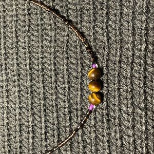New Tigers Eye Beaded Choker Necklace